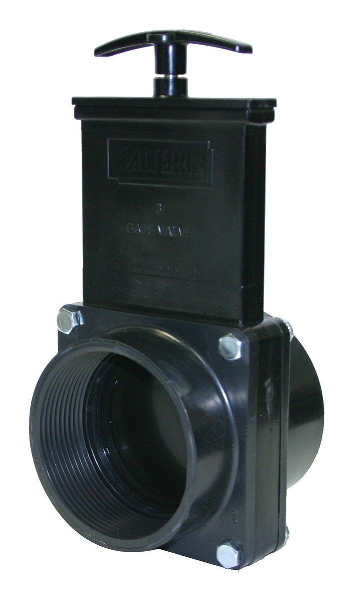 Valterra 7309 ABS Gate Valve, Black, 3" FPT x Slip