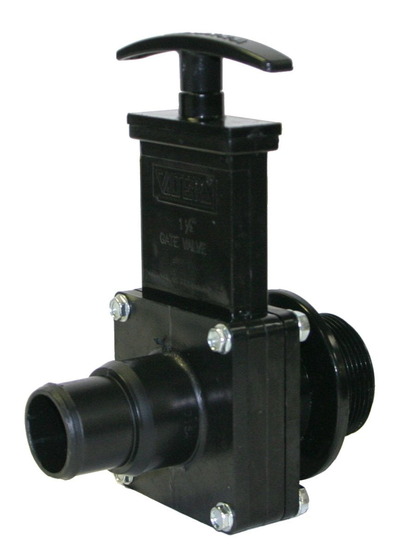 [Australia - AusPower] - Valterra 7134 ABS Gate Valve, Black, 1-1/2" Stepdown Pool Hose x MPT 1 Count (Pack of 1) 
