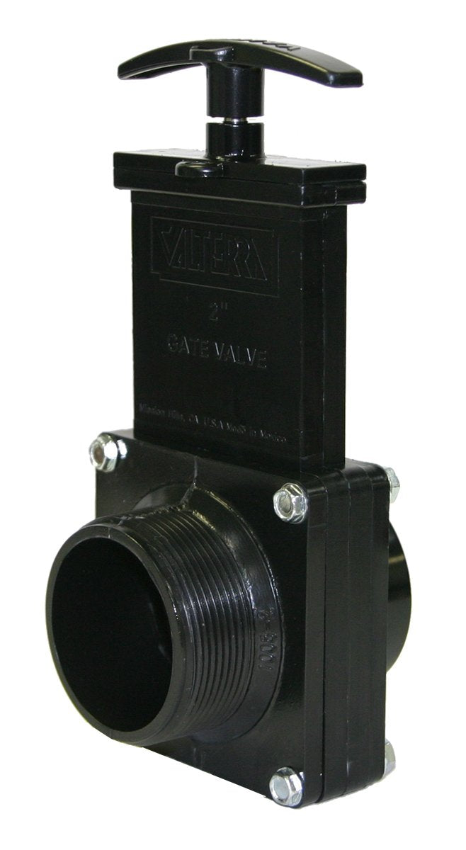 Valterra 7206 ABS Gate Valve, Black, 2" MPT x Spig