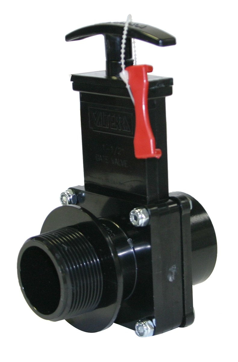 [Australia - AusPower] - Valterra 7108X ABS Gate Valve, Black, 1-1/2" FPT x MPT, w/ Gate Keeper 