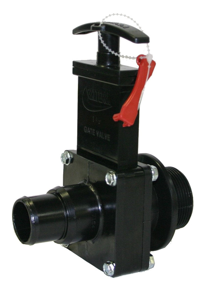 [Australia - AusPower] - Valterra 7134X ABS Gate Valve, Black, 1-1/2" MPT x Step Down, w/ Gate Keeper 