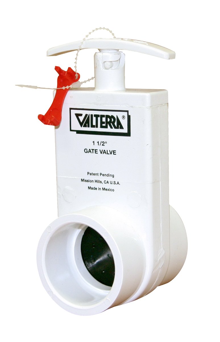 Valterra 2102X PVC Unibody Gate Valve, Black, 1-1/2" Slip x Spigot w/Gate Keeper