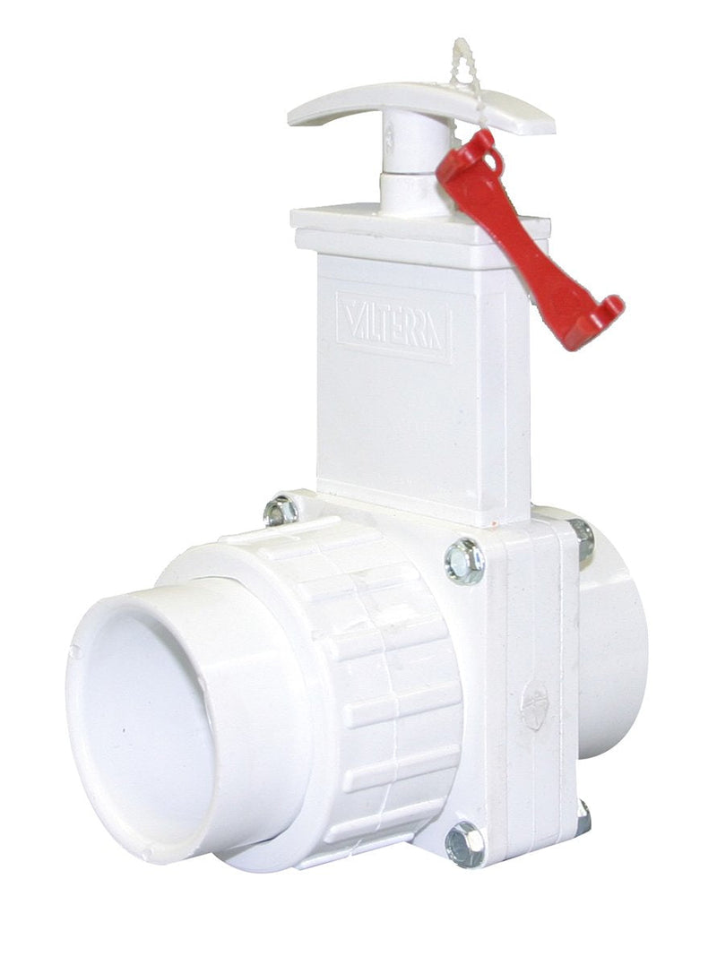 [Australia - AusPower] - Valterra 6114X PVC Gate Valve, White, 1-1/2" Slip x Union w/Gate Keeper 