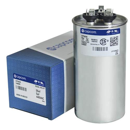 [Australia - AusPower] - GE Genteq Capacitor round 55/5 uf MFD 440 volt 97F9839 