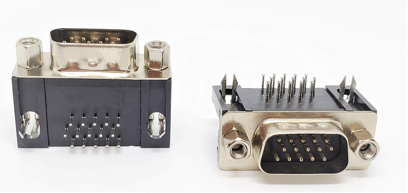 [Australia - AusPower] - PC Accessories - D-sub 15 Pin High Density DBHD15 Male Right Angle PCB Mount Connector, 10-Pack 