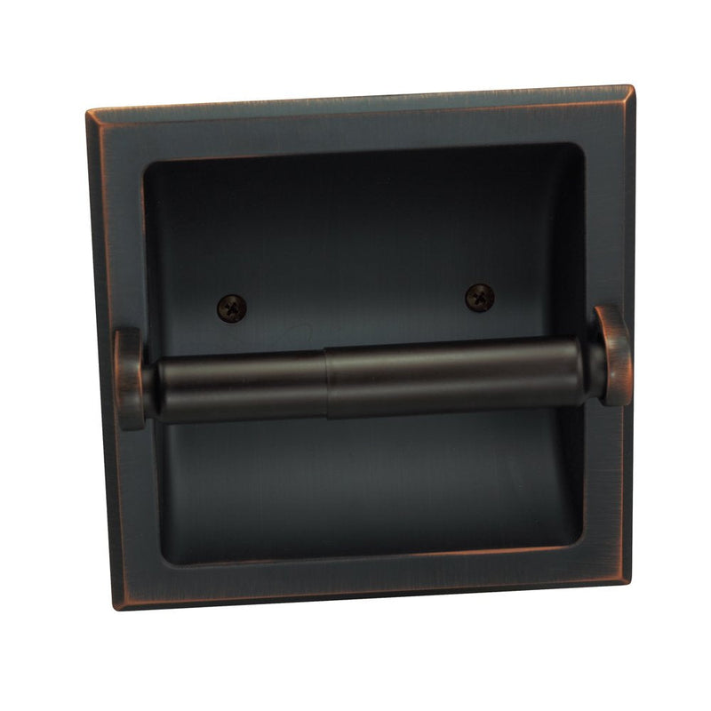 Oil Rubbed Bronze Recessed Toilet/Tissue Paper Holder All Metal Contruction - Mounting Bracket Included Oil Rubbed Bronze