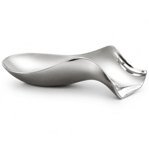 nambe Curvo Spoon Rest | Stainless Steel Cooking Utensil Rest | Spatula Ladle Holder for Kitchen Countertop | Dishwasher Safe | Designed by Steve Cozzolino