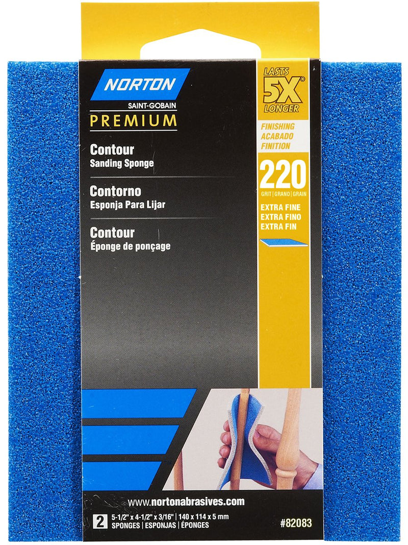 [Australia - AusPower] - Norton 82083 5X Premium Contour Sanding Pad, 220-Grit, Extra-Fine, 2-Pack 