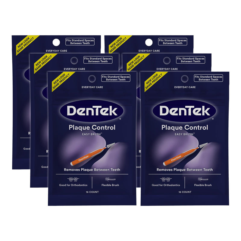 [Australia - AusPower] - DenTek Easy Brush Advanced Clean Interdental Cleaners, Standard, 16 Count, 6 Pack 16 Count (Pack of 6) 