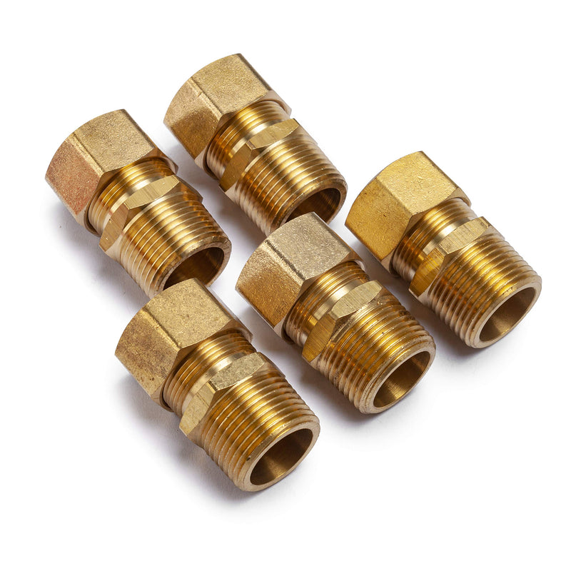 [Australia - AusPower] - LTWFITTING Brass 3/4-Inch OD x 3/4-Inch Male NPT Compression Connector Fitting(Pack of 5) 3/4" OD x 3/4" Male NPT 