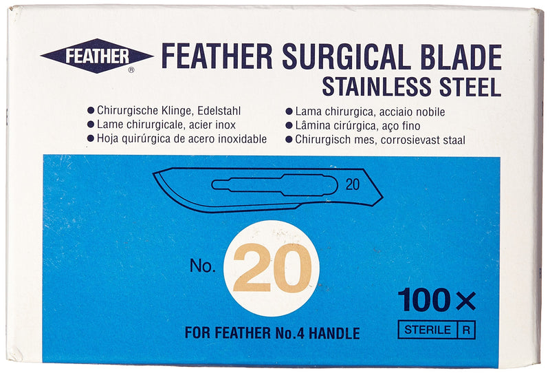 [Australia - AusPower] - Graham-Field 2976#20 Sterile Surgical Blade, Stainless Steel Medical Knife Tool, Size 20, Pack of 100 #20 