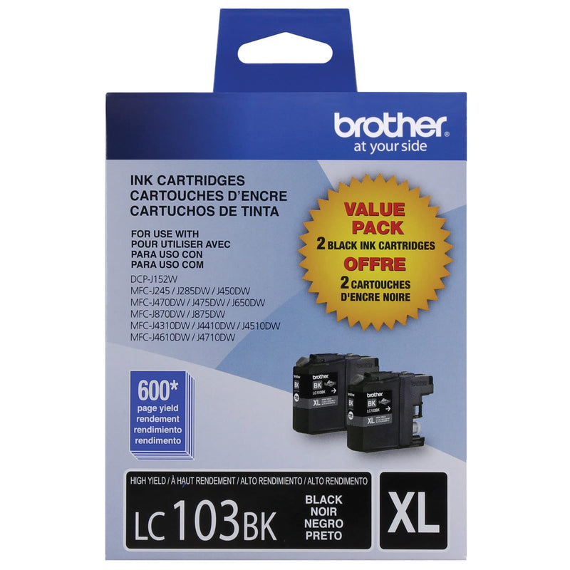 [Australia - AusPower] - Brother LC1032PKS Printer High Yield Cartridge Ink Black (2-Pack) Cartridges 