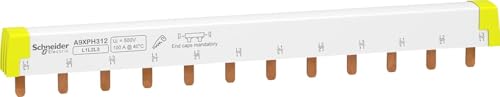Schneider A9XPH312 3 Pole Acti 9 Components, White | 100 A, can be shortened, 1 piece 100 Amp 3 pin