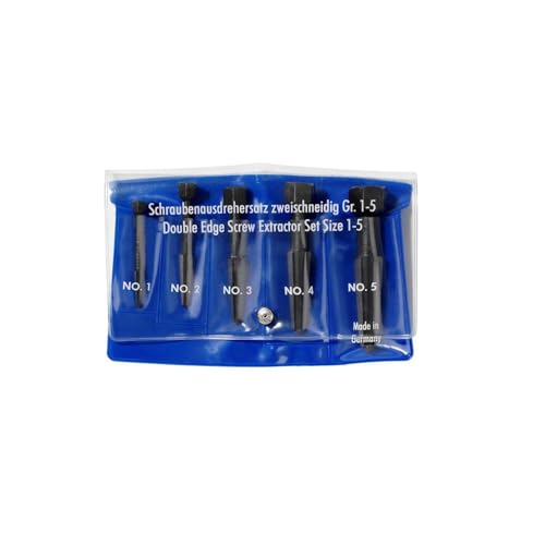 KNIPEX Rennsteig 9R 471 900 3 screw extractor double-edged set, sizes 1-5 in vinyl pouch