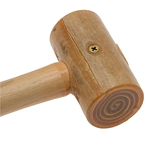 Garland 11003 Size 3 rawhide mallet with cylindrical head and wooden handle