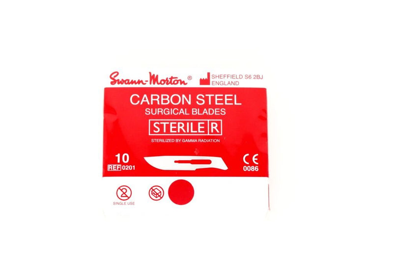 [Australia - AusPower] - Swann Morton No.10 STERILE Curved Carbon Steel Scalpel Blades - Box of 100 - Brand New Stock Dated 2022 - Made in England, UK - Finest Precision Blades - Durable Quality for Experts & Professionals 
