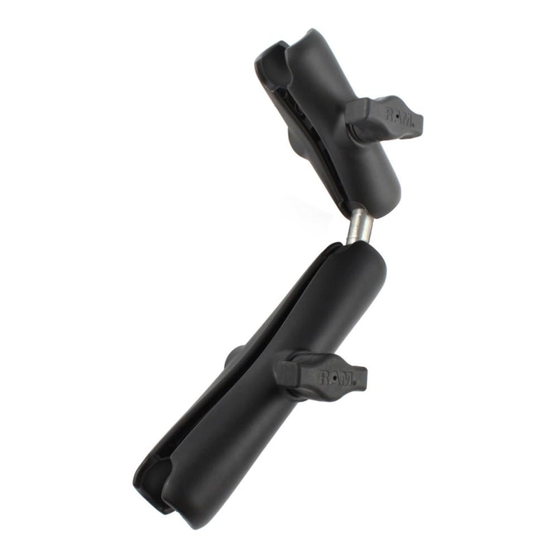 [Australia - AusPower] - RAM Mounts Double Socket Arm with Dual Extension and Ball Adapter RAM-B-201-201U-C Compatible with RAM B Size 1" Components 