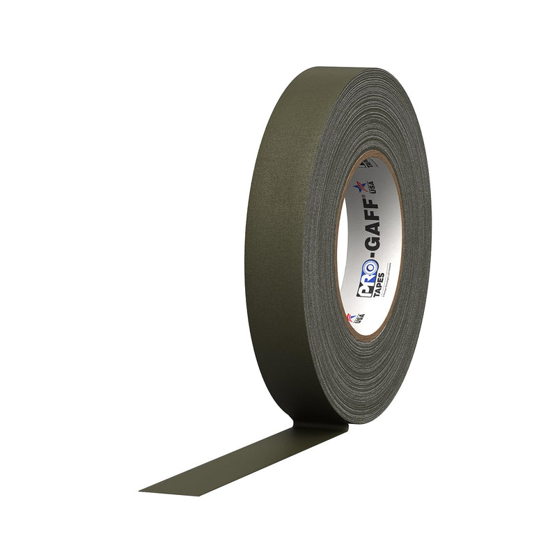 1" Width ProTapes Pro Gaff Premium Matte Cloth Gaffer's Tape With Rubber Adhesive, 11 mils Thick, 55 yds Length, Olive Drab (Pack of 1) 1 in. x 55 yds. (24mm x 50m) Practical, rugged
