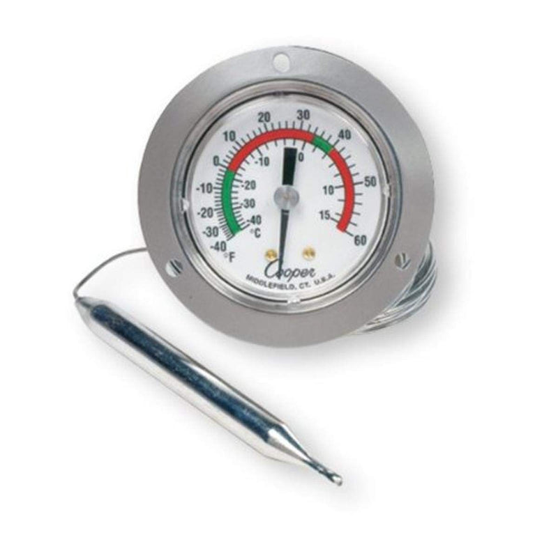 [Australia - AusPower] - Cooper-Atkins 6142-58-3 Vapor Tension Panel Thermometer with Front Flange, Back Connect, NSF Certified, 2" Dial, 20' 4" Capillary with Bulb, -40/60°F or -40/15°C Temperature Range 