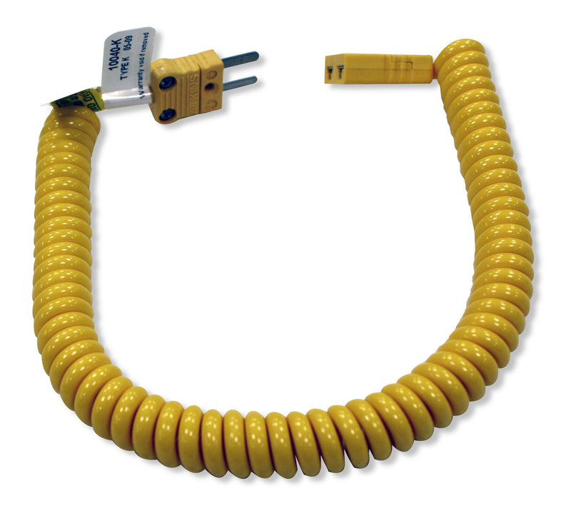 [Australia - AusPower] - Cooper-Atkins 10040-K Polyurethane Coiled Retractable Extension Thermocouple Cable, K Type, 48" Length 