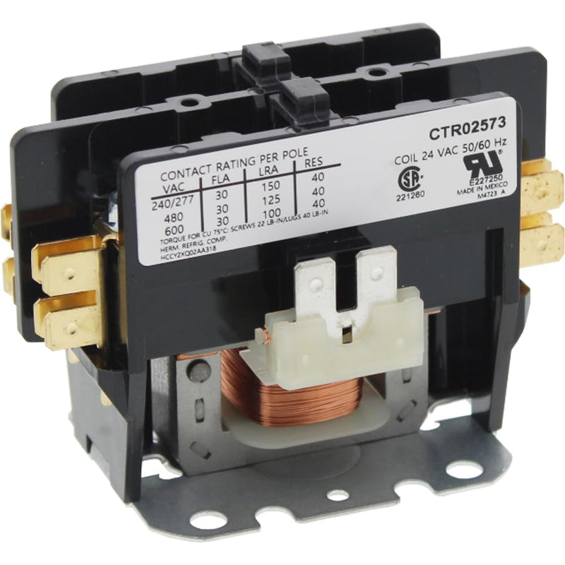 [Australia - AusPower] - OEM Replacement for Trane Double Pole / 2 Pole 30 Amp 24v Condenser Contactor Relay CTR2573 