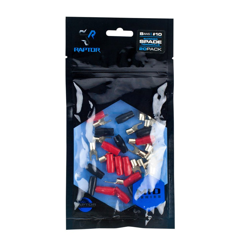 [Australia - AusPower] - Raptor R4GRT810 Gold Ring Terminal Vinyl Covers, 10-Black/10-Red Standard Packaging 