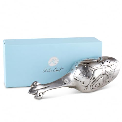 Arthur Court Fleur-De-Lis Ice Scoop Polished Aluminum 8 Inch Long for Ice, Candy, and Dry Goods Fleur De Lis