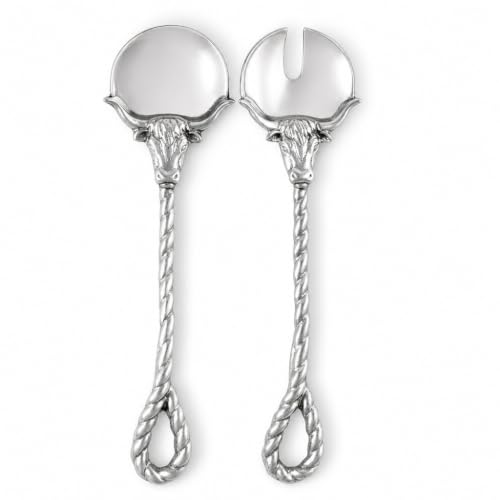 Arthur Court Longhorn Serving Set - Premium Aluminum Figural Spoon - Western Decor - 12 Inch