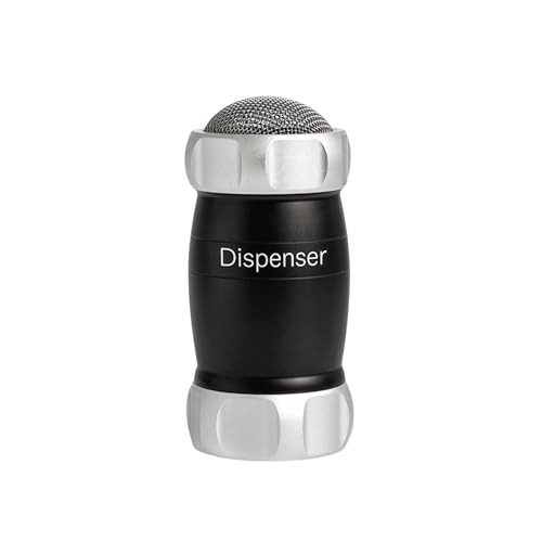 Marcato Design Line Dispenser/Shaker, Black. Made in Italy, Ideal for Dusting Pasta, Cookies & Desserts with Flour, Powdered Sugar, Cocoa or Spices, Evenly Sifts Ingredients
