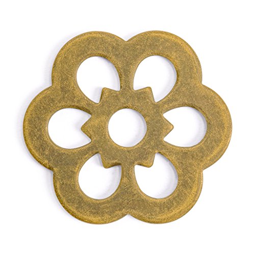 Hardware Philosophy HP Clover brass backplate flat washers, 10-pack, 1.3-inch diameter