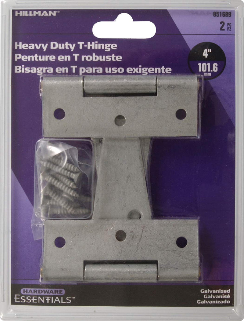 [Australia - AusPower] - 851689 Heavy Duty T-Hinges Galvanized 4" - 2 Pack 