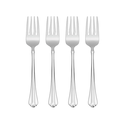 Oneida Julliard Flatware, Set of 4 , 18/10 Stainless Steel, Silver Salad Forks, Set of 4