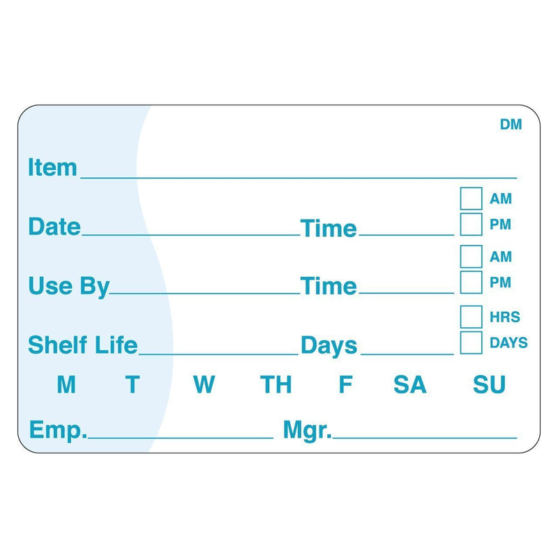 DayMark Shelf Life/Use By Dissolvable Label, 2" x 3" (Roll of 250) 2" x 3"