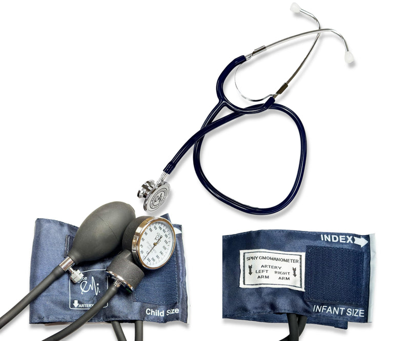 [Australia - AusPower] - EMI #311 Pediatric Aneroid Sphygmomanometer Set Child and Infant Cuff Plus Basic Dual Head (Navy) Navy 