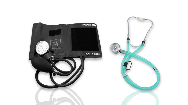 [Australia - AusPower] - Elite Medical Instruments EBE-340 Clear Sea Frost Sprague Rappaport Stethoscope and Black Blood Pressure Kit Sea Frost/Black 
