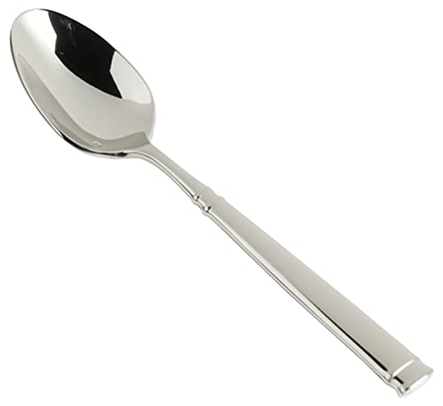 Fortessa Bistro stainless steel serving spoon, 8.9-inch tablespoon in silver, designed for elegant table service.