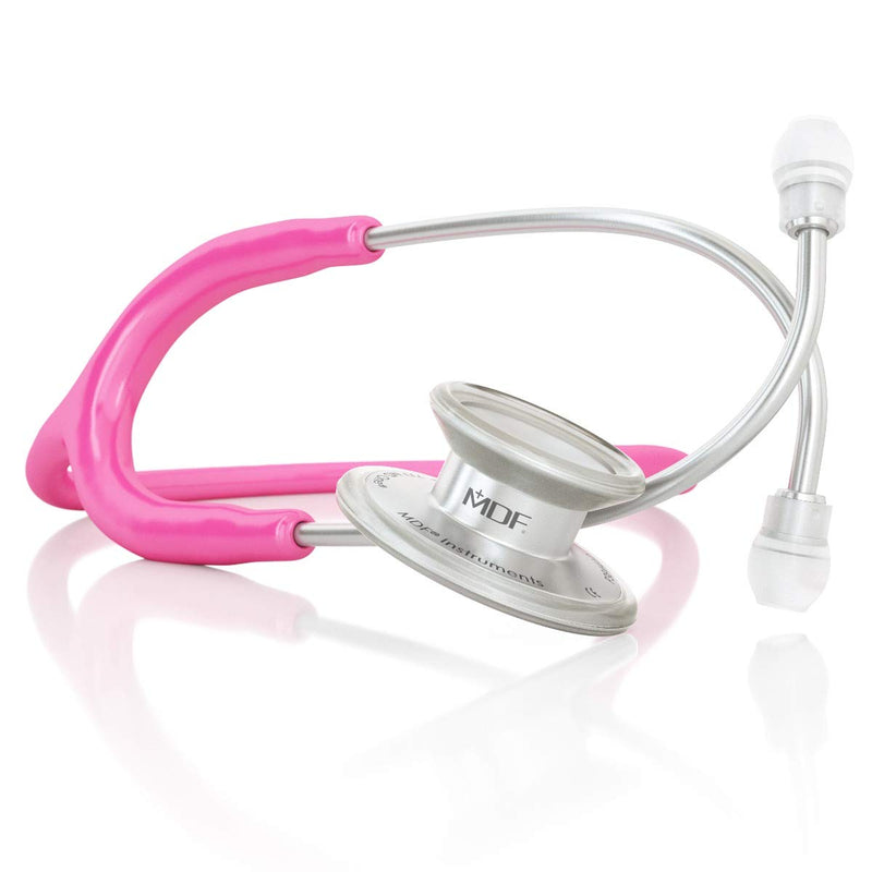 [Australia - AusPower] - MDF Instruments, MD One Stainless Steel Stethoscope, Adult, Fuschia Tube, Silver Chestpieces-Headset, MDF77732 