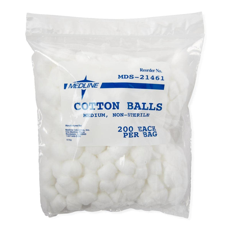 [Australia - AusPower] - Medline Nonsterile Cotton Ball, Size Medium, Pack of 200 