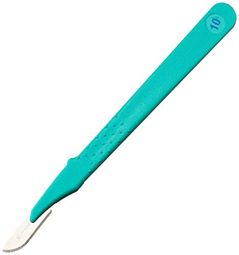Gima Sterile Scalpels made of Rust-Proof Stainless Steel, ABS Handle, for Single Use, Premium, Safety Blade Guard 10