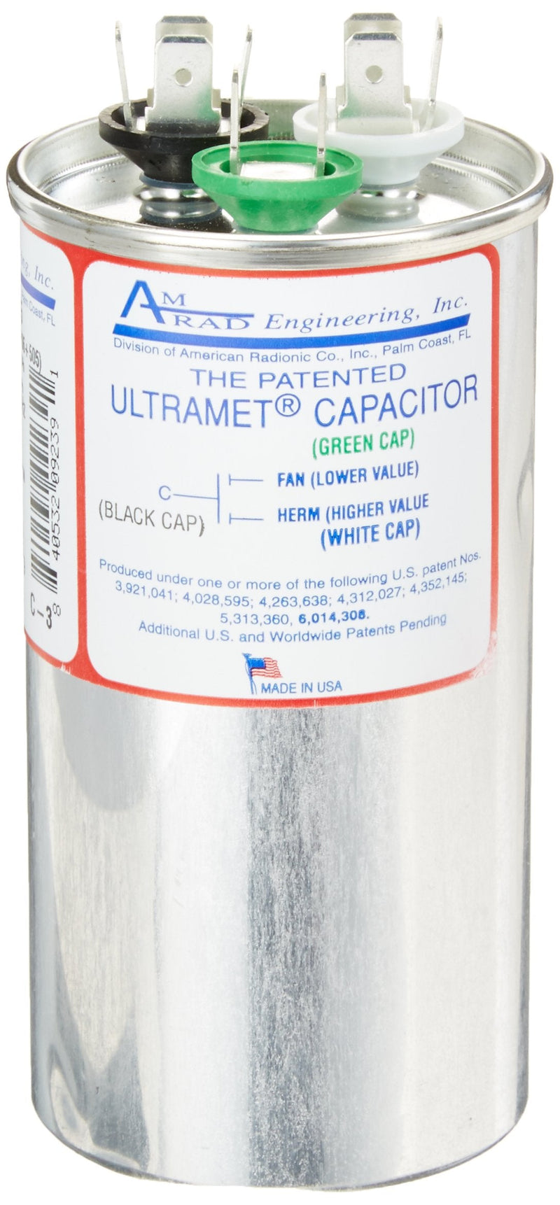 [Australia - AusPower] - AMRAD Engineering USA2235 Round USA-Made Motor Run Capacitor, 40/5 Mfd, 370/440 Vac-132340 