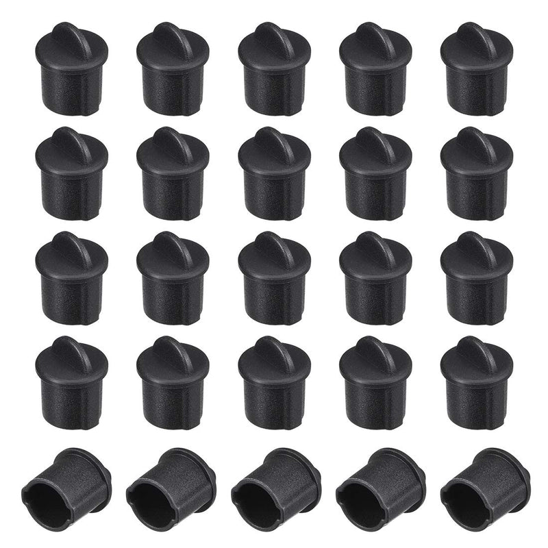 [Australia - AusPower] - uxcell Silicone BNC Anti-Dust Stopper Cap Cover for Female Port Black 20pcs 