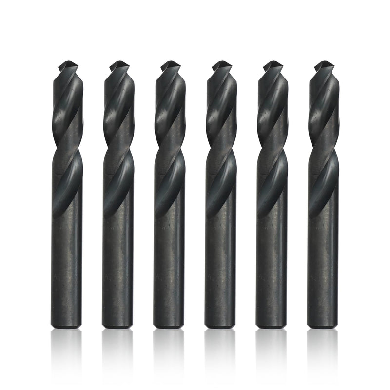 Drill America 1/2" High Speed Steel Heavy Duty Split Point Stub Drill Bit (Pack of 6), D/AST Series 1/2 in