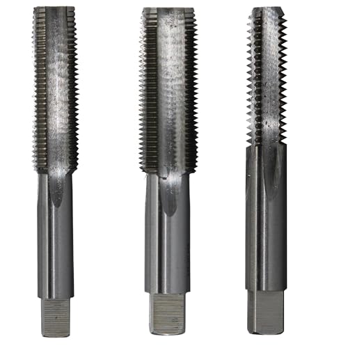 Drill America 5/8"-18 UNF high-speed steel hand threading tap set, assorted taps shown