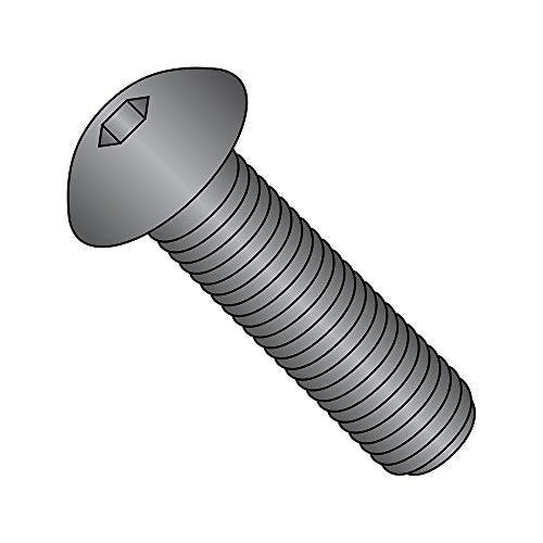 Small Parts M6012CSB black oxide alloy steel M6-1 button screw with hex socket drive, 12 mm fully threaded, pack of 100