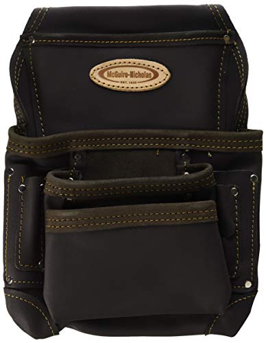 McGuire-Nicholas Nail and Tool Pouch, 10 Pocket, 1 Pack, Tan Brown 10 Pockets