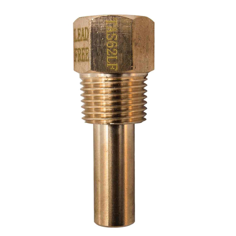 [Australia - AusPower] - Winters TAS62LF TAS (LEAD-FREE) BRASS THERMOWELL, 1/2" NPT 