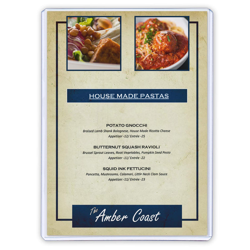 [Australia - AusPower] - StoreSMART - Rigid Plastic Menu - 5" x 7" - 25-Pack - HPP5X7-MENU-25 