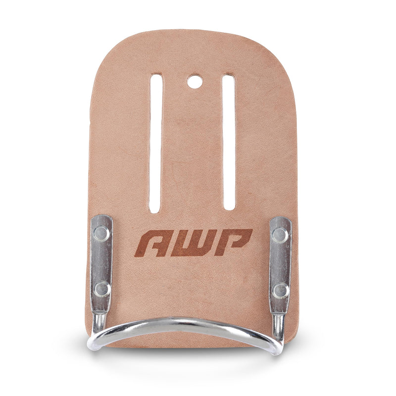 [Australia - AusPower] - AWP Leather Hammer Holder, Crafted from Genuine Saddle Leather, Compatible with Work Belts Up to 2 ½ Inches Wide, Tool Belt Accessory 