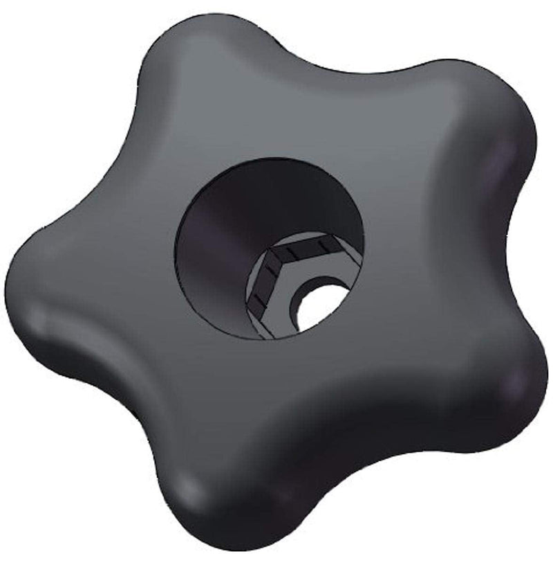 [Australia - AusPower] - Innovative Components ANH2-HEX5SA- 2.25" Snap Lock Star Knob hex hole to accept 5/16" nuts and bolts, black pp (Pack of 10) 