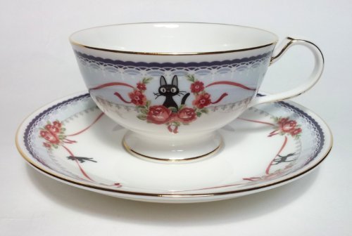 Noritake Kiki's Delivery Service JIJI Tea Cup Sorcerer Blue From Japan New White, Gold, Blue, Red, Black